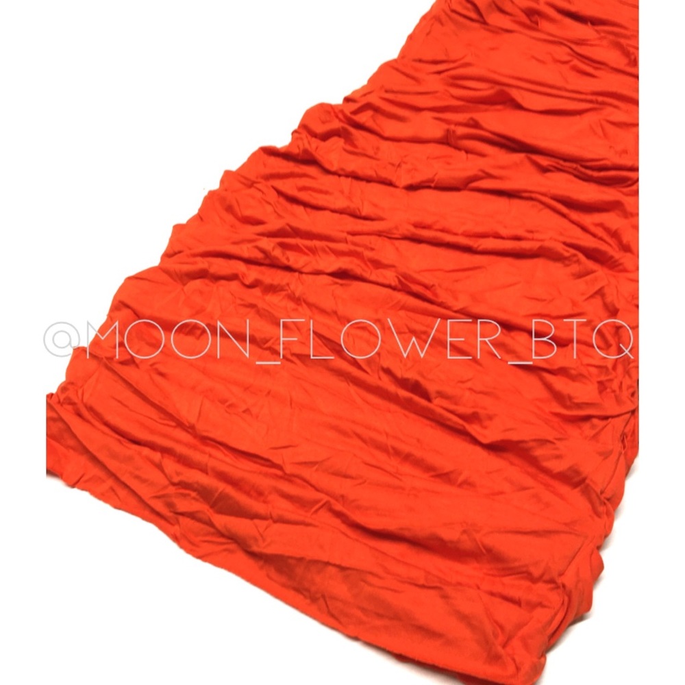 Orange Jersey Summer Mini Bodycon Dress - Picture 5 of 10